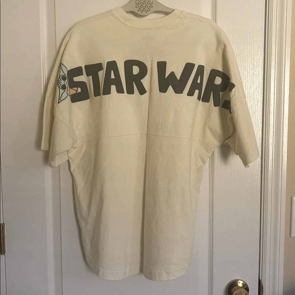 Disney Parks Spirit Jersey Star Wars The Child Cream 'Wanted' Graphic Tee - Picture 5 of 7